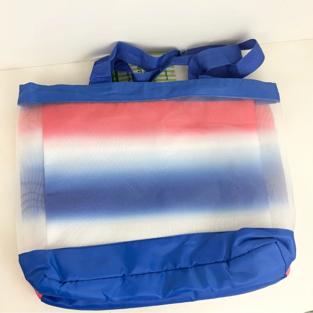 Red White and Blue Insulated Hot Cold Beach Picnic Outdoor Tote New With Tags
